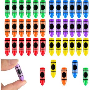 Briwoody 60 PCS MINI CRAYON RESIN SHARMS TOSTERS TO SCHOOL FASE Filler Tiny Chaprical Decoritions exerister for first diad of School Homes Classroom DIY Carnds