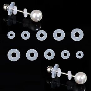 Silicone Earring Backs Stopper Rings for Piercings, Clear Support Discs Stabilizer Pads, Non Pull Piercing Discs Rings, 3-7mm Earlobe Support Patches