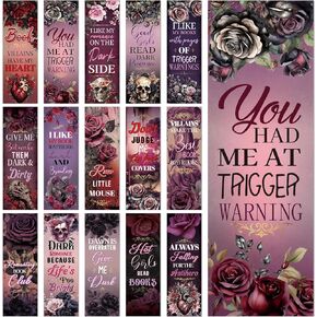 Dark Romance Bookmark Gifts - 150 Pcs Dark Romance Merch Book Marks Skull Flower Bookmarks Page Marker Clip Gift for Women Men Book Lover Students Teachers Bookish Bookworm Reading