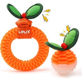 2-Pack Dog Teeth Cleaning Toys, Durable TPU Bite and Brush Dog Toys for Small and Medium Dogs, Dental Chew Toys for Puppy Teething