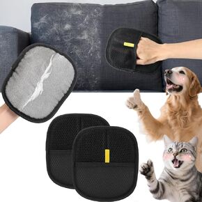 Mity rain 2PCS Pet Hair Removal Glove, Reusable Pet Hair Remover Glove for Cats & Dogs, Electrostatic Gloves Pet Hair Remover for Couch, Carpet, Furniture, Car, Bedding, Easy Cleaning & Grooming Tool