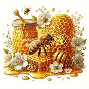 Acudotr Bee Diamond Painting Kits for Adults, 5D DIY Diamond Art Kits for Beginners, Full Drill Diamond Painting Kits for Home Wall Decor, 12x12 Inch