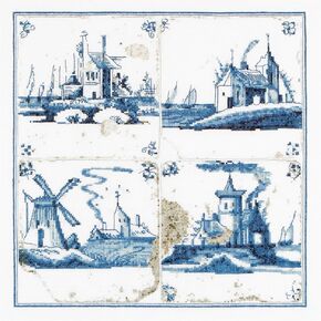 Thea Gouverneur - Cross Cross Stitch Kit - قرى البلاط العتيقة - Aida - 18 Count - مجموعة التطريز للبالغين - مؤشرات ترابط التطريز DMC ومستلزمات غرزة أخرى - 484A