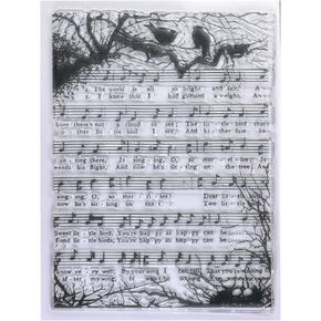 Music Score Bird Branch Background Clear Stamps for Card Making Decoration and DIY Scrapbooking 3021520