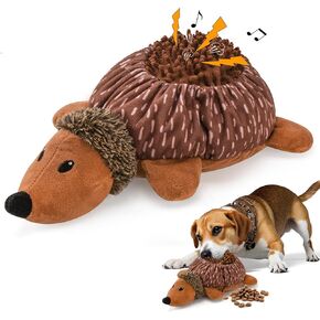 Interactive 2 in1 Snuffle and Squeaky Plush Dog Toy, Treat Hiding Dog Toys, Enrichment Stuffed Toys, Hedgehog Shape