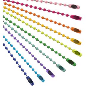 100pcs Ball Chain Keychain 120 mm - Ball Chain Connectors 2.4 mm Diameter Dog Tag Chains, Keychains,Jewelry Making Supplies(10 Colors)