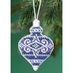 Mill Hill Sapphire Opal Beaded Counted Cross Stitch Ornament Kit 2019 Beaded Holiday MH211915