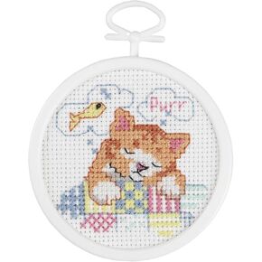 Janlynn Dreaming Kitty Mini Counted Cross Stitch Kit