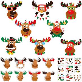 40 Sets Christmas Craft Kits - DIY Christmas Elk Reindeer Ornaments Decorations for Kids, Winter Sticker Arts Sets Christmas Stocking Stuffers Decor Home Classroom Activities Party Favor Xmas Gift