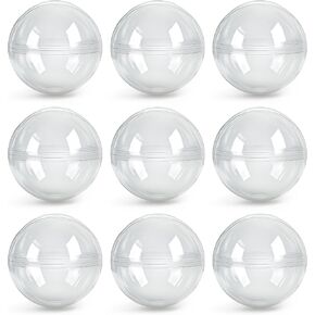 Vending Machine Capsules - 3" Empty Plastic Capsules - 14 Pcs Toy Capsule - Clear Round Large Easter Eggs - Bath Bombs Molds - Party Favors Pinata Stuffers DIY Craft Supplies