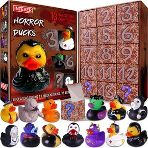 Advent Calendar 2025 - Horror Rubber Duckies - 13 Days of Spooky Countdown with 2 Hidden Figures | Halloween and Christmas Collectible Rubber Ducks
