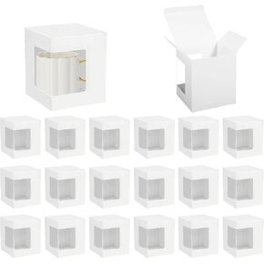 24 Pcs Sublimation Mugs Gift Boxes Transparent Gift Packaging Box for Blanks Sublimation Mugs Packaging 11oz, 12oz, 15oz Sublimation Mugs Blank Mug Box Cups Gift Wrapping
