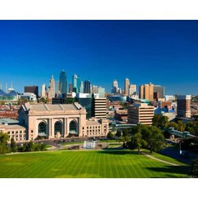 ZUVRDIAI DIY Paint by Numbers Kansas City Skyline Union Station Park Fountain Canvas Painting Set with Acrylic Paints Paintbrush for Adults Beginners Artwork Gift 16" x 20"