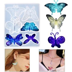 Butterfly Resin Mold Pendant Silicone Molds 3D Animal Epoxy Mold DIY for Jewelry Earring Necklace Making,Ornaments Wall Decoration (6)