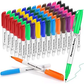Aodaer 72 Pack Permanent Markers 0.5mm Ultra Fine Point Markers, Waterproof Colored Pens, Quick-drying, Smooth Writing Markers for Home Office School Supplies, Works on Wood, Plastic, Metal