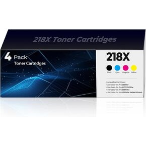 218X 218A Toner Cartridges for Laser Jet Pro 3301fdw 3201dw with Chip Compatible with HP 218X 218A Color Laser Jet Pro MFP 3301cdw 3301sdw Printer High Capacity Ink W2180X (Black Cyan Yellow Magenta)