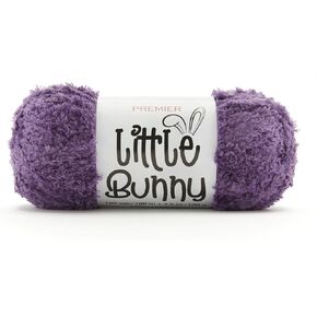 Premier Yarns Little Bunny Yarn, Bulky Weight Plush Knitting and Crocheting Yarn, 100% Polyester, Black, 3.5 oz, 109 yards