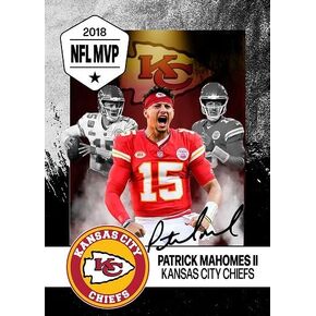 PATRICK MAHOMES II Custom Made Novelty Football Card Depicting His 2018 MVP Year - (Printed Autograph, Unbranded)