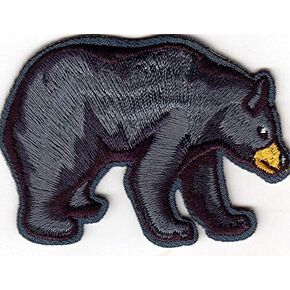 BLACK BEAR Iron On Patch Wild Animals Zoo Forest