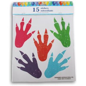Dinosaur Footprint Stickers - Jumbo Floor Dino Claw Stickers for Kids -15 Piece