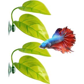 2 Pack Betta Fish Tank Decorations Aquarium Decor,Betta Fish Leaf Hammock,Beta Fish Toy for Resting Hiding Playing Breeding
