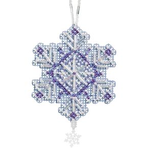 Amethyst Crystal Beaded Counted Cross Stitch Ornament Kit Mill Hill 2012 Snow Crystals MH162303