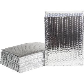 EcoFoil Thermal Insulated Bubble Mailer 8" x 11.5" - 50-Pack - Heat-Resistant & Lightweight Bubble Mailer That Protects Temperature-Sensitive Contents, Food Grade Shipping Material