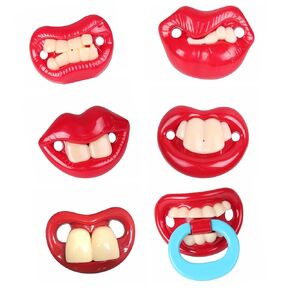 3pcs Funny Dog ​​Pacifier Silicone Buck Teeth Pacifier for Puppy Red Lips Cat Dog Snout Puppy Dental Health Pet Supplies(H-6PCS)