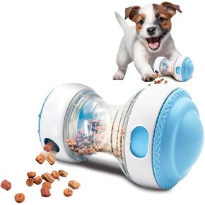 Interactive Roller Puzzle Dispenser Toy for Dogs, Interactive Chase Toys, Adjustable Dog Treat Dispensing Dog Toys, Improves Pets Digestion System Dog Chew Toys Pet Gift (Orange and White)