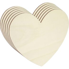 Juvale 6 Pack Unfinished Wood Heart Cutouts, 12 x 10 Inches, Ideal Arts and Crafts Supplies, DIY Decorations for Wedding, Valentine's Day, Home, Office, and Classroom
