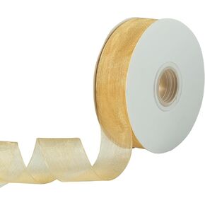 1 Inch White Sheer Organza Ribbon 50 Yards Tulle Ribbon for Wedding Invitations Bridal Flower Bouquets Gift Wrapping Baby Shower Christmas Tree Decor Bows DIY Crafts