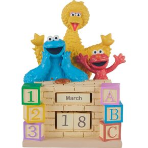 Precious Moments Sesame Street Share A Smile Today Perpetual Calendar, 5.5 inches, with Elmo, Cookie Monster and Big Bird