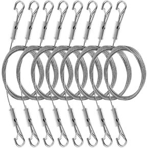 8PCS Adjustable Picture Hanging Wire Kit Heavy Duty Picture Frame Mirror Hanging Wire Kit 6.6FT Stainless Steel Wire for Hanging Pictures,Frame,Paintings,Flowerpot,Decorations,Supports Up to 66lbs