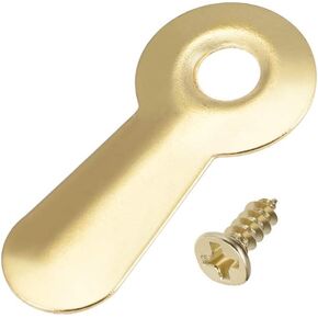 uxcell Frame Turn Button, 3/4" Metal Ridged with Screws for Hanging Pictures, Photos, Drawings and Posters, 20 Pcs (Golden)