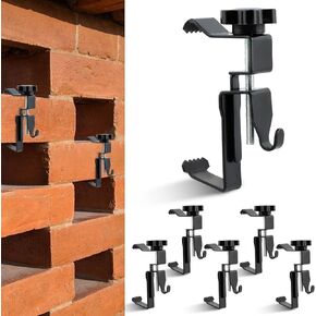 Kakalote 6 Pack Brick Hangers, 1.77-2.95in Adjustable Brick Hanger Clamp No Drilling & Wrench, Heavy Duty Stainless Steel Brick Hooks Brick Clips for Hanging Outdoors Pictures