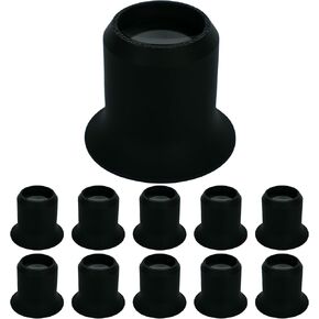Pineapple [10 Pack] 10X Jewelers Loupe Magnifier, Jewelry Eye Loop Magnifying Glass Monocle for Watch Repair, Diamonds, Coins, Plants, Gems, Stamps, Watches (Black)
