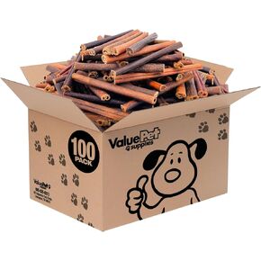 ValueBull Collagen Sticks for Dogs, 6 Inch Medium Chews, Natural Long-Lasting Dog Treats, 100 Count Bulk Pack - Supports Joints, Skin & Coat with Chondroitin & Glucosamine