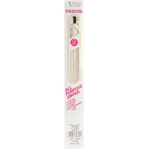 Coats Thread & Zippers All-Purpose Plastic Zipper, 6-Inch, Natural