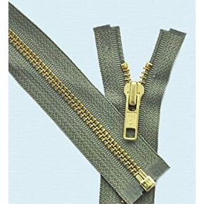 16" Medium Weight Jacket Zipper YKK #5 Brass ~ Separating ~ 562 Sage Green (1 Zipper/pack)