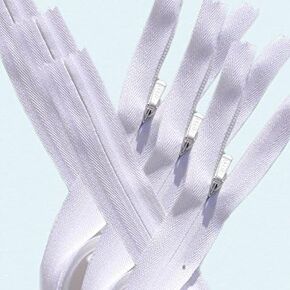 Unique Invisible Zipper 23" ~ YKK #3 Conceal ~ Heavy Duty ~ 501 White (3 Zippers/Pack)