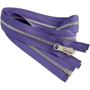 #5 Aluminum Metal YKK Medium Weight Inside/Outside Reversible Slide Jacket Zipper Separating Color Purple #559W Choose Your Length (1 Zipper) (Purple #559W, 10" Inches)