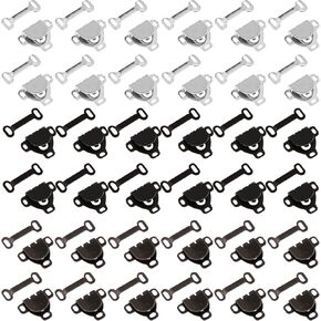 Vin Beauty 36 Pairs Sewing Hook and Eye Closures for Clothing, 17mm Metal Sewing Clasps Replacement 3 Colors Pant Hook for Trousers Skirt Dress Fasteners Waist and Bar Sewing DIY Crafting