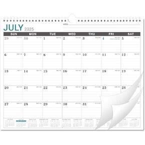 Wall Calendar 2025-2026 - 2025-2026 Calendar Wall from Jul. 2025 to Dec. 2026, 18 Monthly Calendar with Large Ruled Blocks and Julian Dates, Calendars for Easy Planning, 11.5''x14.75''