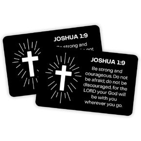 Joshua 1: 9 بطاقة محفظة بلاستيكية الكتاب المقدس الآية 5pk 3.4x2.1 "كن قويًا وشجاعًا يا رب معك أينما ذهبت إلى هدية المراهقين التحفيزية