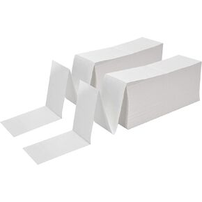 Gemo 4x6 inch Thermal Labels, Pack of 6000, 2 Stacks Fanfold, White Perforated, Permanent-Adhesive, Compatible with Zebra, Elton, UPS