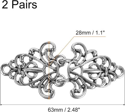 uxcell Cloak Clasp Sew on Hooks and Eyes, Vintage Flower Cape Clasps Sweater Shawl Collar Cardigan Buckles in Saudi Arabia