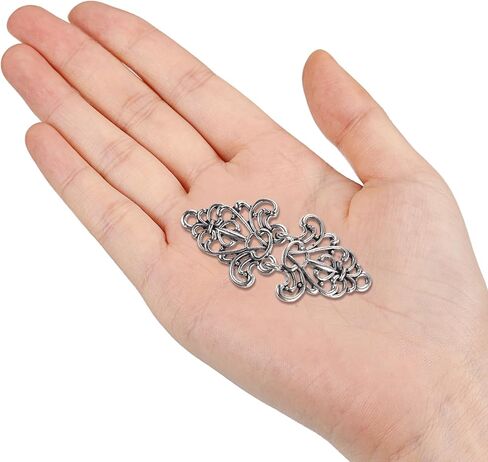 uxcell Cloak Clasp Sew on Hooks and Eyes, Vintage Flower Cape Clasps Sweater Shawl Collar Cardigan Buckles in Saudi Arabia