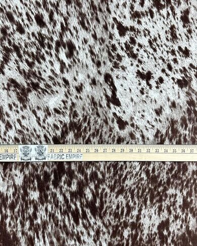 Suede Velvet Longhorn Spotted Cow Print Cowabunga Fabric Upholstery / 54" Wide/Sold by The Yard (Chocolate) in Kuwait