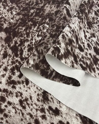 Suede Velvet Longhorn Spotted Cow Print Cowabunga Fabric Upholstery / 54" Wide/Sold by The Yard (Chocolate) in Kuwait