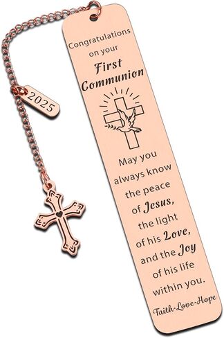 First Communion Gifts for Girls Boys Baptism Confirmation Gifts for Teen Christian Religious Easter Gifts for Kids Goddaughter Godson Women Men 1st Holy Communion Bookmark Easter Basket Stuffers Faith in Saudi Arabia